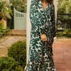 Dresses<Citrine Swim Siesta Dress // Dark Green Abstract