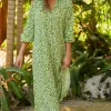 Dresses<Citrine Swim Siesta Dress // Green Ditsy