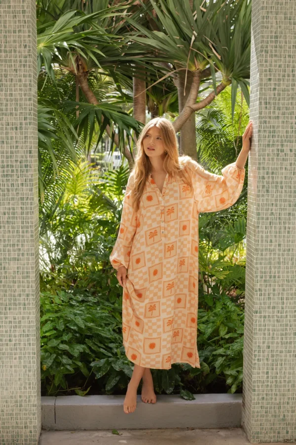 Dresses<Citrine Swim Siesta Dress // Tile Print