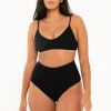 Tops<Citrine Swim Stella Top // Black (ribbed)