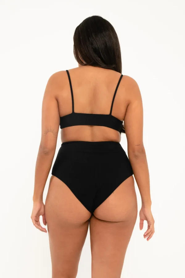Tops<Citrine Swim Stella Top // Black (ribbed)