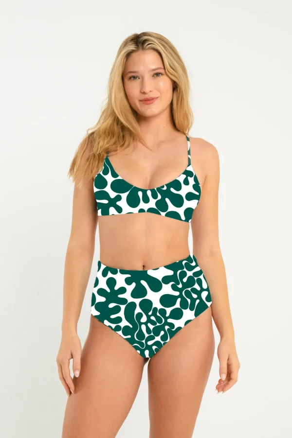 Tops<Citrine Swim Stella Top // Dark Green Abstract