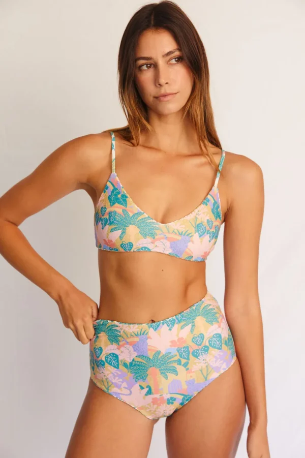 Tops<Citrine Swim Stella Top // Light/Olive Jungle
