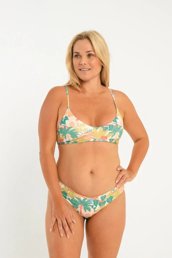 Tops<Citrine Swim Stella Top // Light/Olive Jungle