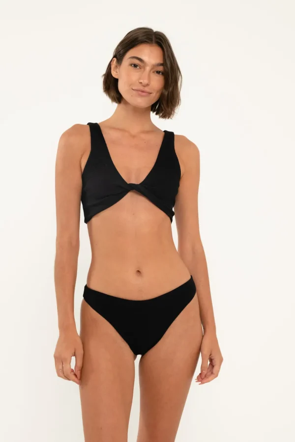 Tops<Citrine Swim Tess Top // Black (ribbed)