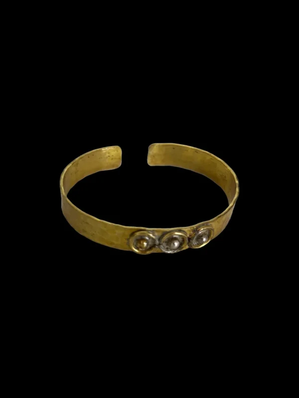 Jewelry<Citrine Swim Three Dot Brass Moroccan Cuff