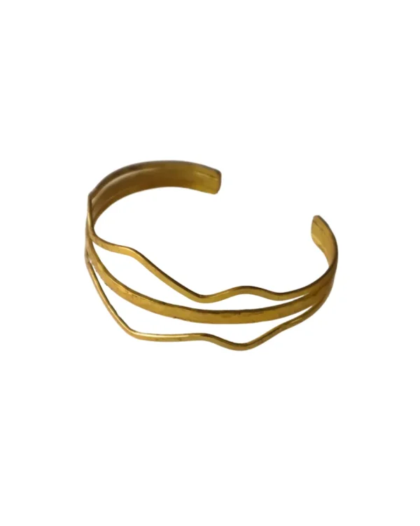 Jewelry<Citrine Swim Wavy Brass Moroccan Cuff