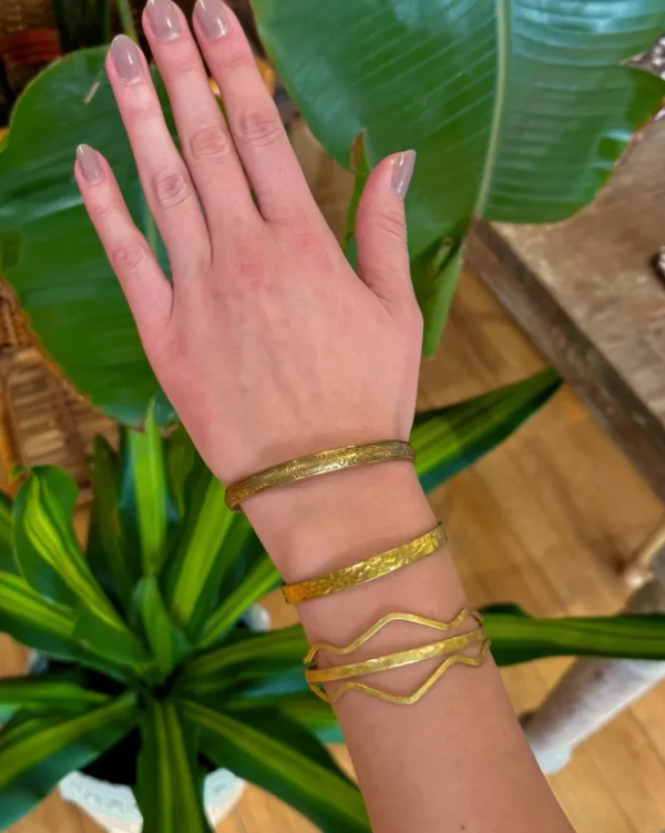 Jewelry<Citrine Swim Wavy Brass Moroccan Cuff