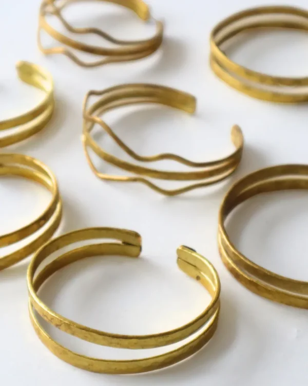 Jewelry<Citrine Swim Wavy Brass Moroccan Cuff